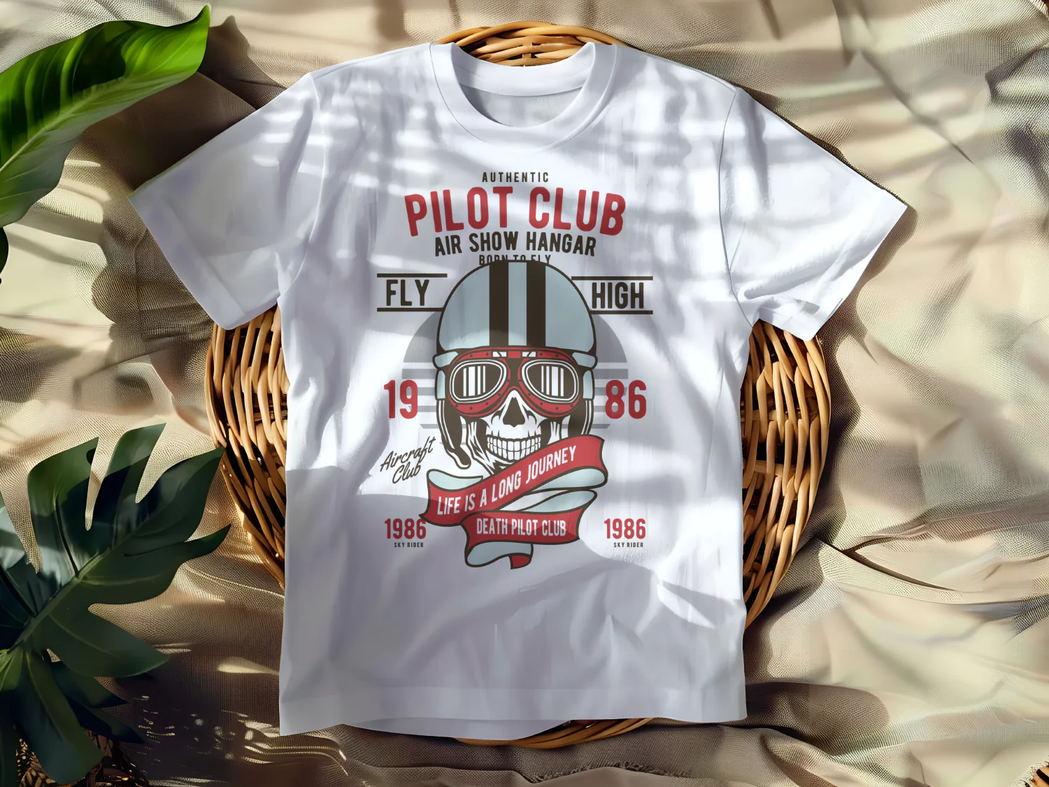 Vintage Pilot Club T-Shirt Life is a Long Journey Air Show Hangar Graphics