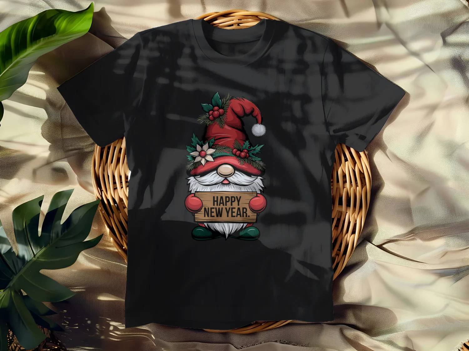 Happy New Year Gnome T-Shirt Design for Festive Celebrations