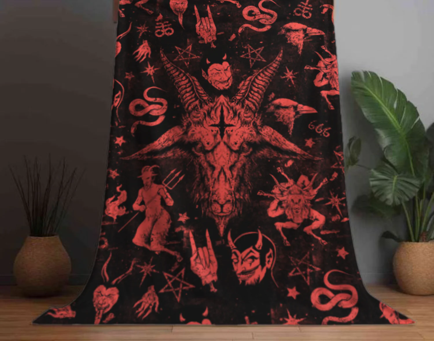 Gothic Devilish Pattern Printable Design File for Alternative Fashion and Home Decor