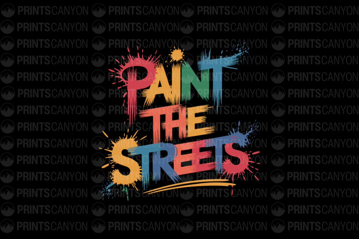 Vibrant Street Art Print - Paint the Streets in Colorful Splashes and Dynamic Brush Strokes