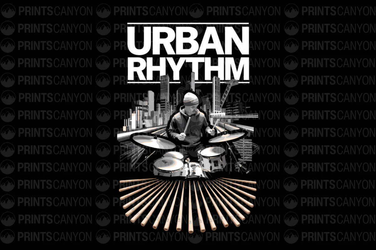 Urban Rhythm Drumming Design for Music Lovers and Street Culture Enthusiasts