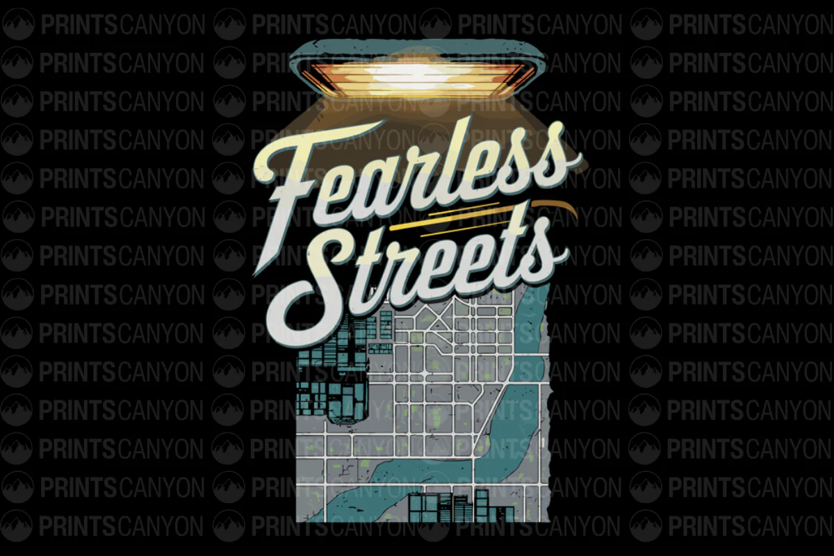 Fearless Streets Graphic Print for Urban Adventure Enthusiasts