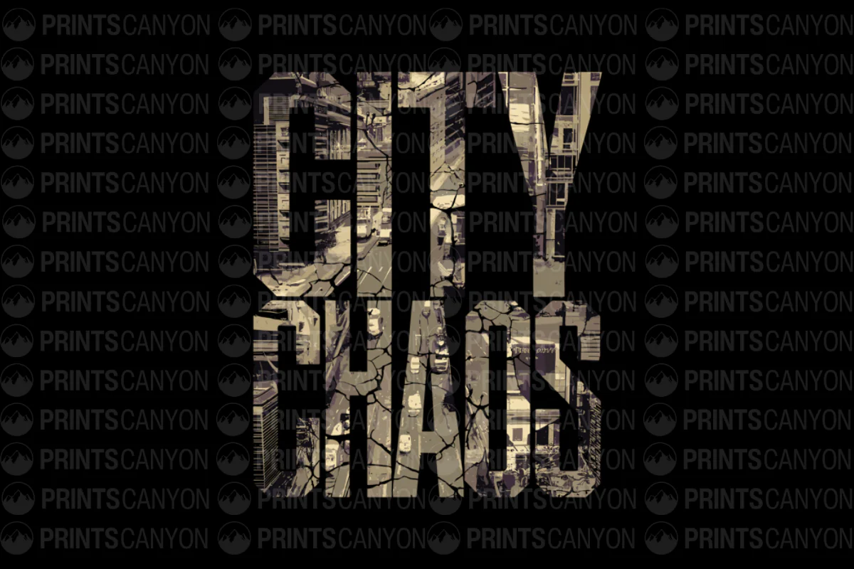 City Chaos: Embrace the Urban Frenzy in a Bold Graphic Design