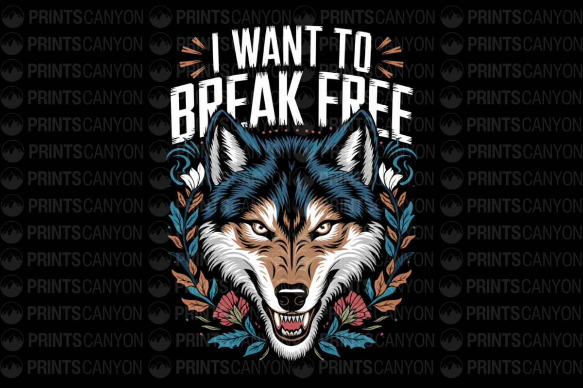 Bold Wolf Design: Embrace Your Spirit and Break Free with This Unique Art Print