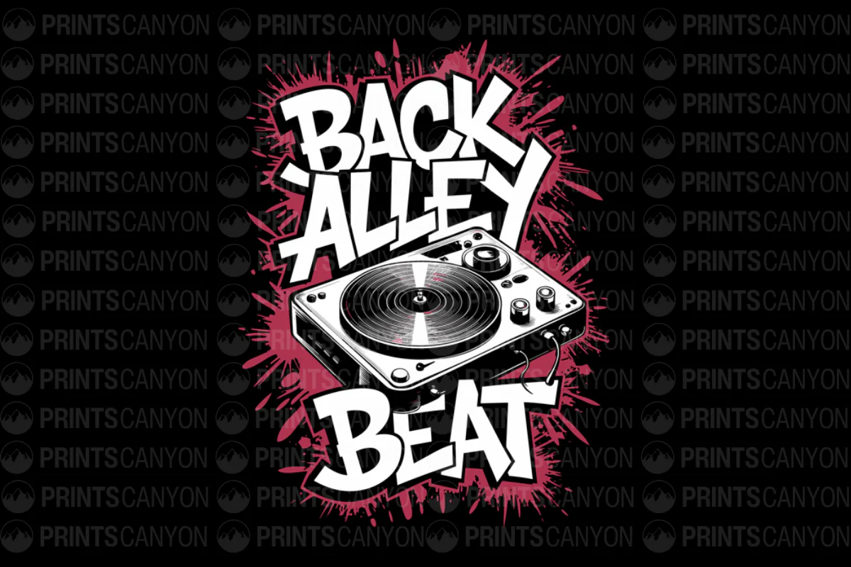 Back Alley Beat Retro DJ Turntable Graphic Tee