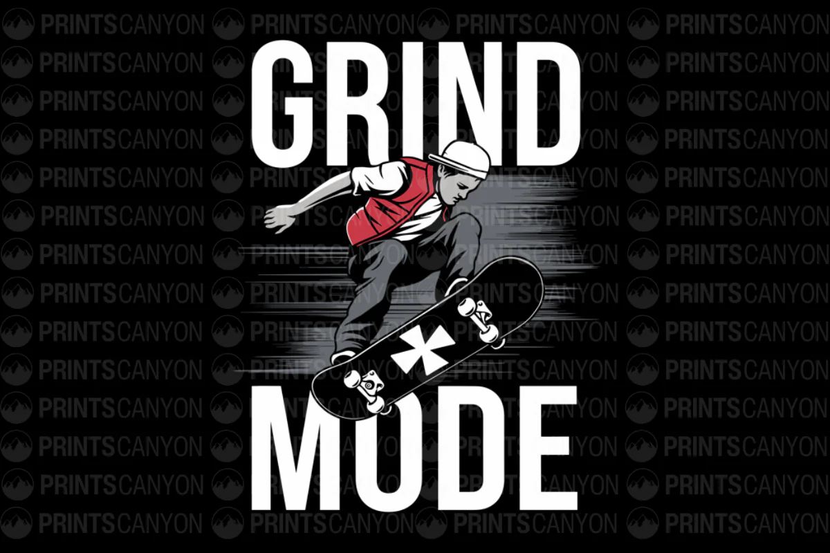 Skateboard Grind Mode Graphic Tee for Action Sports Enthusiasts