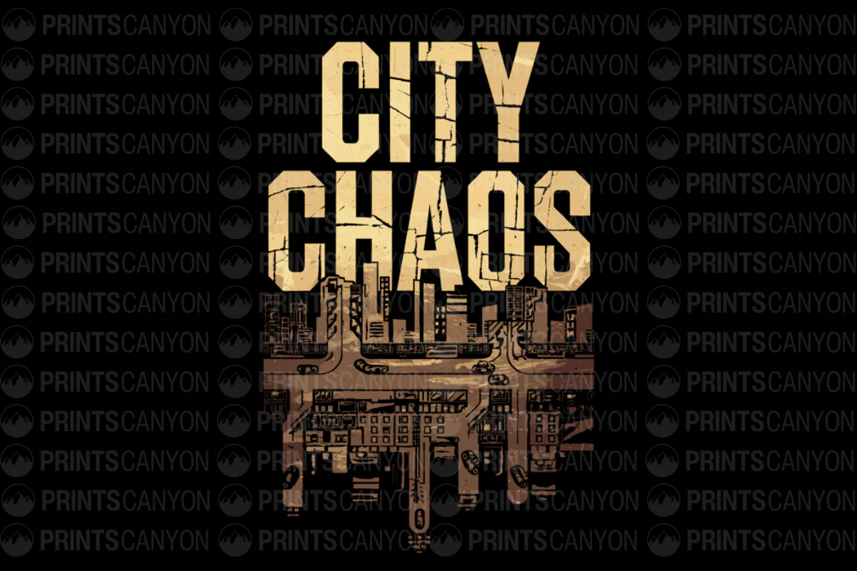 City Chaos Urban Art T-Shirt Design