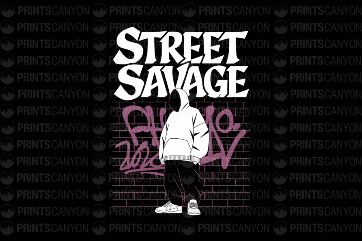 Street Savage Urban Hoodie Mockup with Graffiti Background
