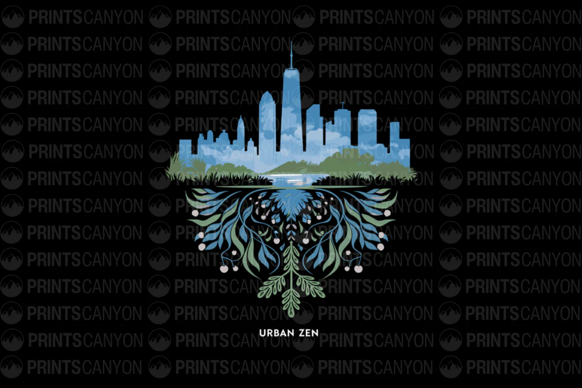Urban Zen: Nature Meets Cityscape in Vibrant Floral Design