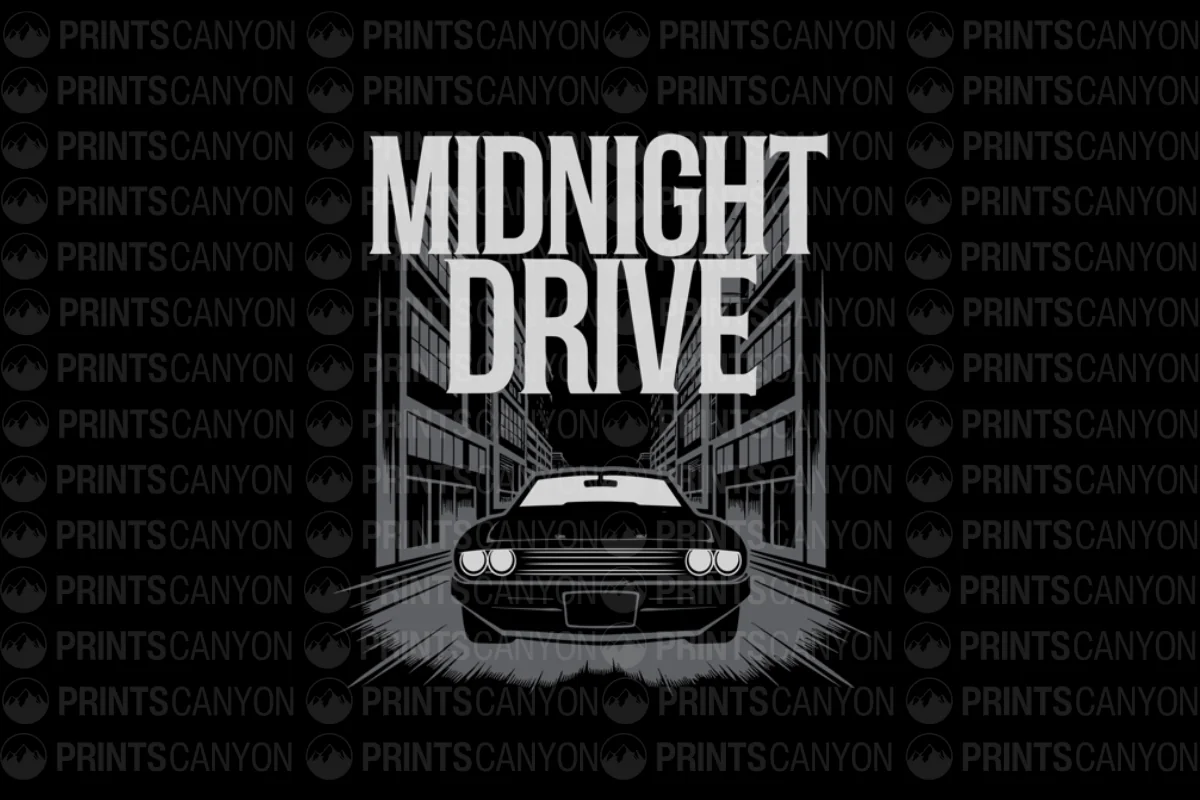 Midnight Drive Urban Graphic Tee for Nightlife Enthusiasts and Car Lovers