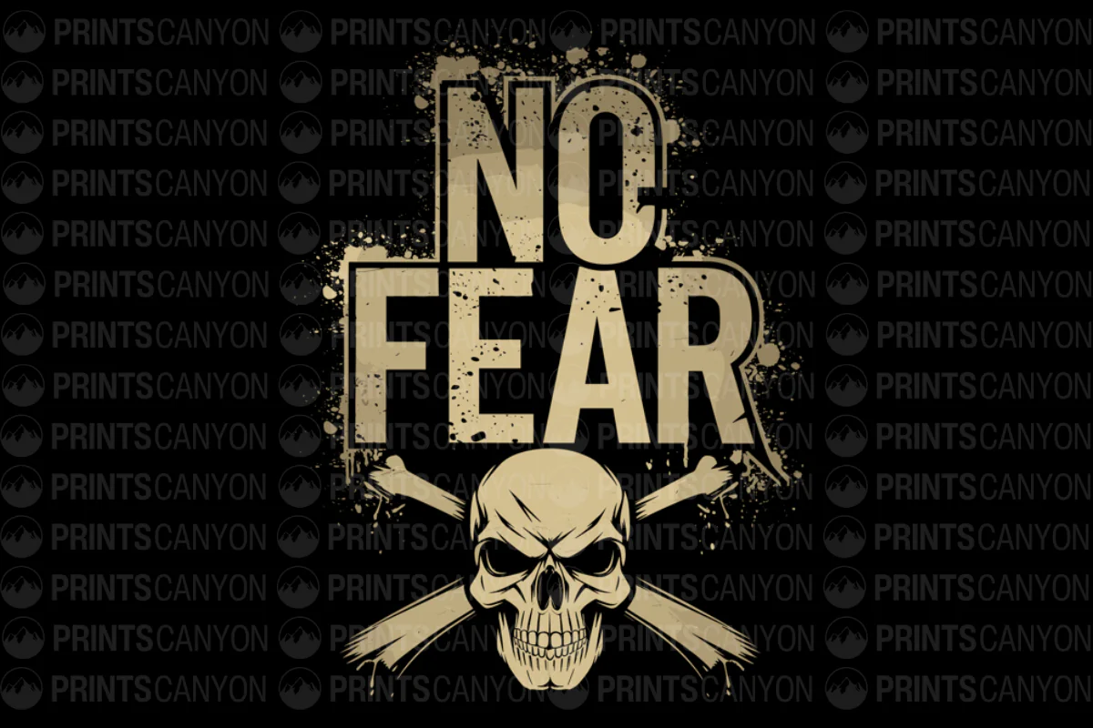 No Fear Skull and Crossbones Graphic Art for Bold Statement Apparel and Decor