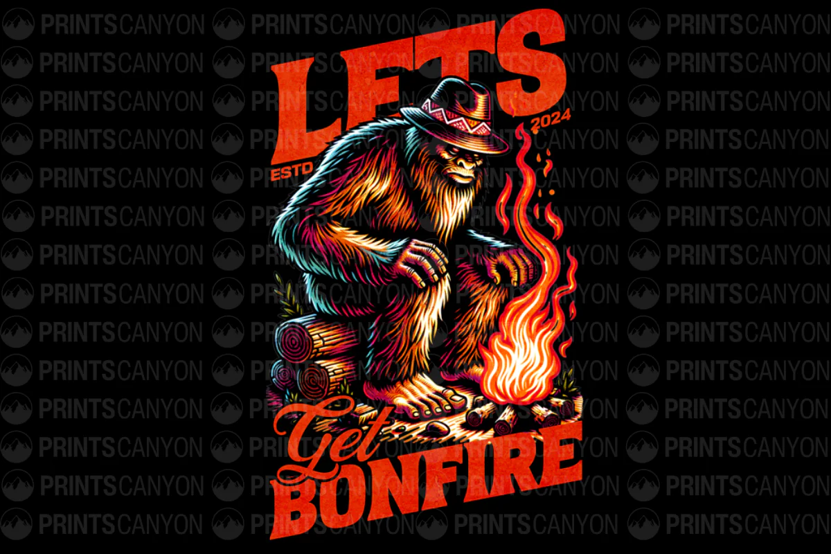 Get Bonfire Bigfoot T-Shirt Design for Camping and Outdoor Lovers 2024