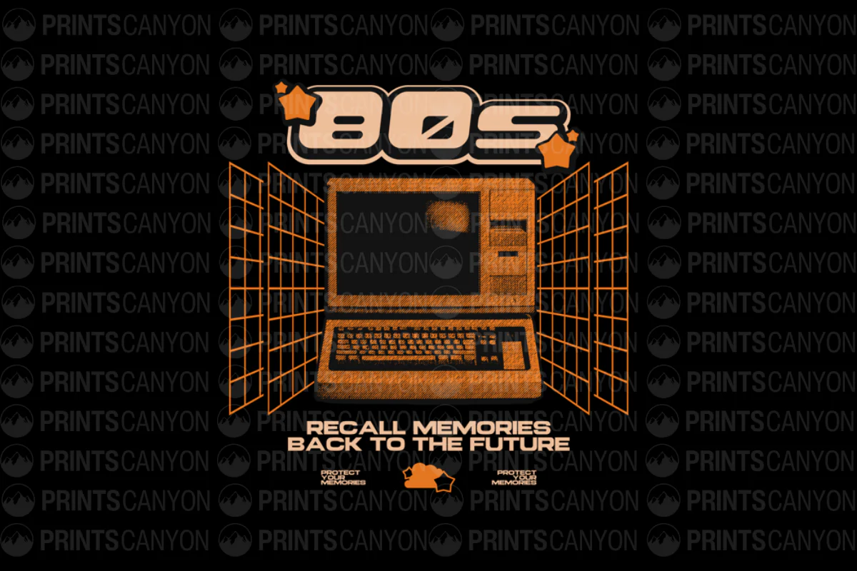 Retro 80s Computer Design T-Shirt - Recall Memories Back to the Future