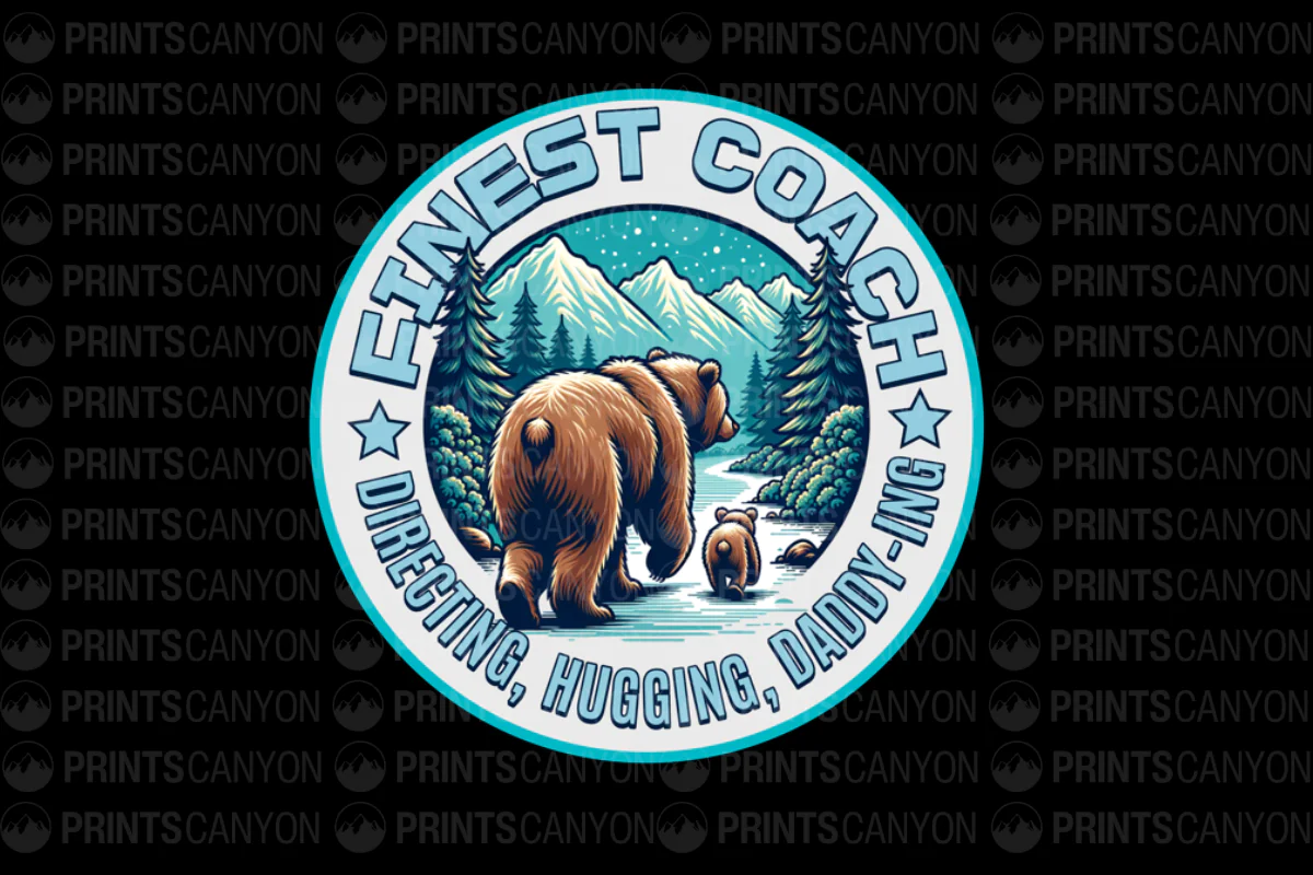 Finest Coach Bear T-Shirt Design - Directing, Hugging, Daddy-ing Graphic Tee