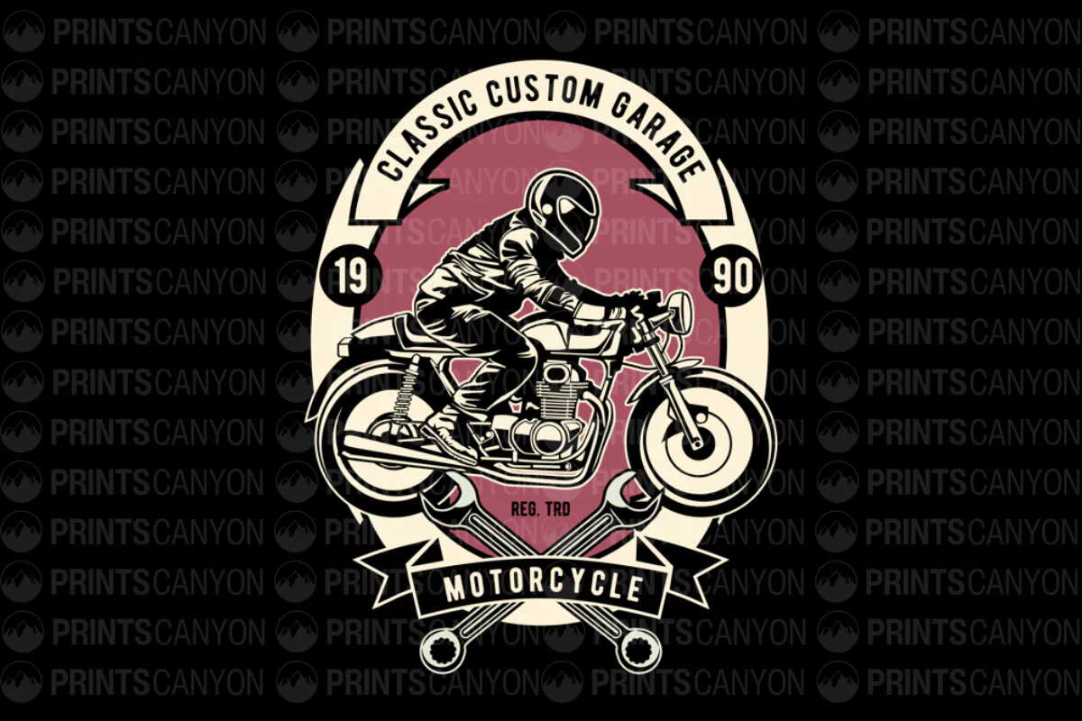 Classic Custom Garage Motorcycle T-Shirt Design