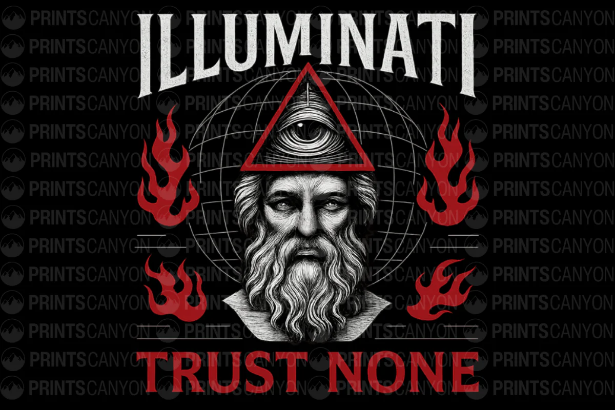 Illuminati Trust None Retro Graphic Tee for Mystery Seekers and Conspiracy Lovers