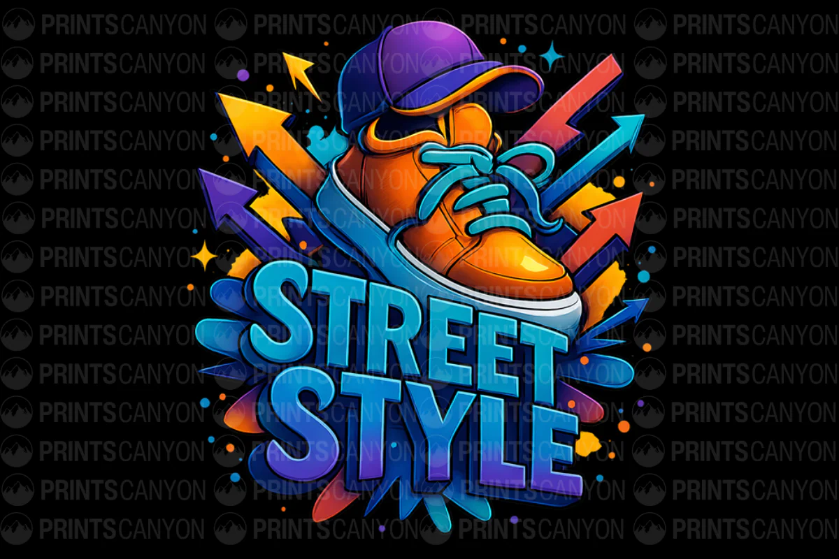 Urban Vibe: Trendy Street Style Sneaker Graphic Design