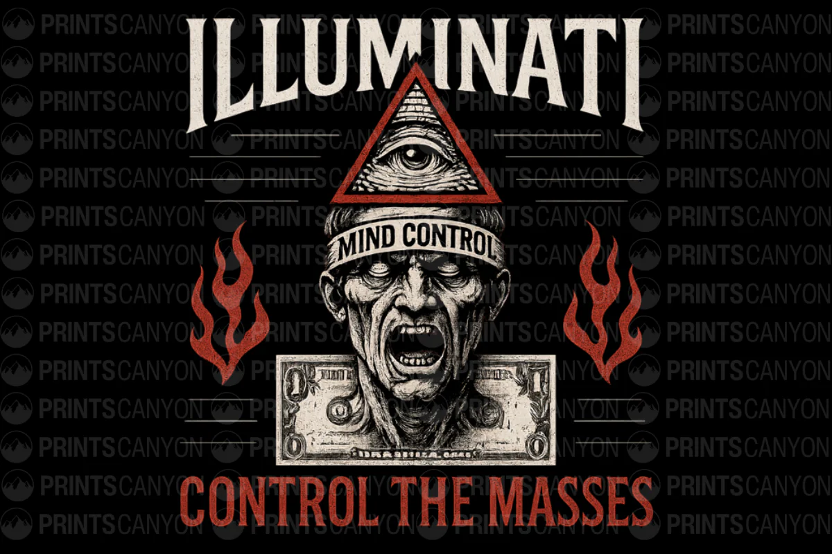 Illuminati Mind Control T-Shirt - Control the Masses Graphic Tee for Conspiracy Lovers