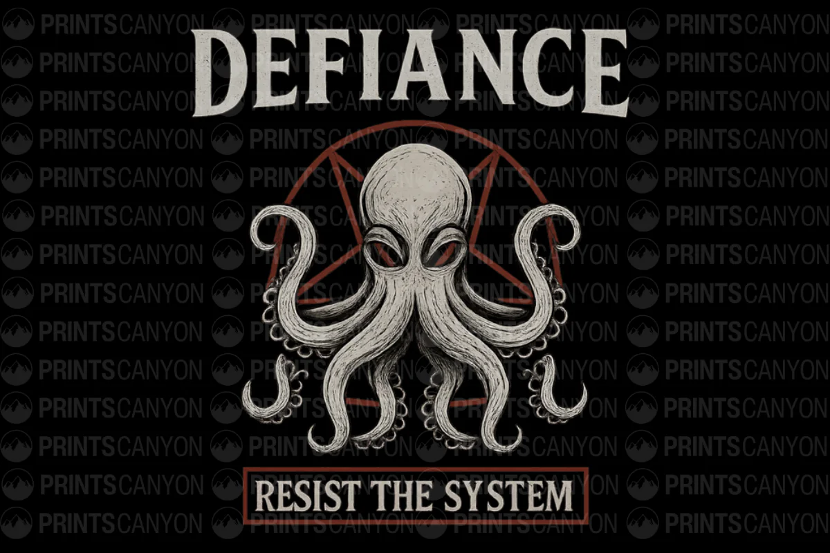 Defiance Against Conformity Octopus Design T-Shirt