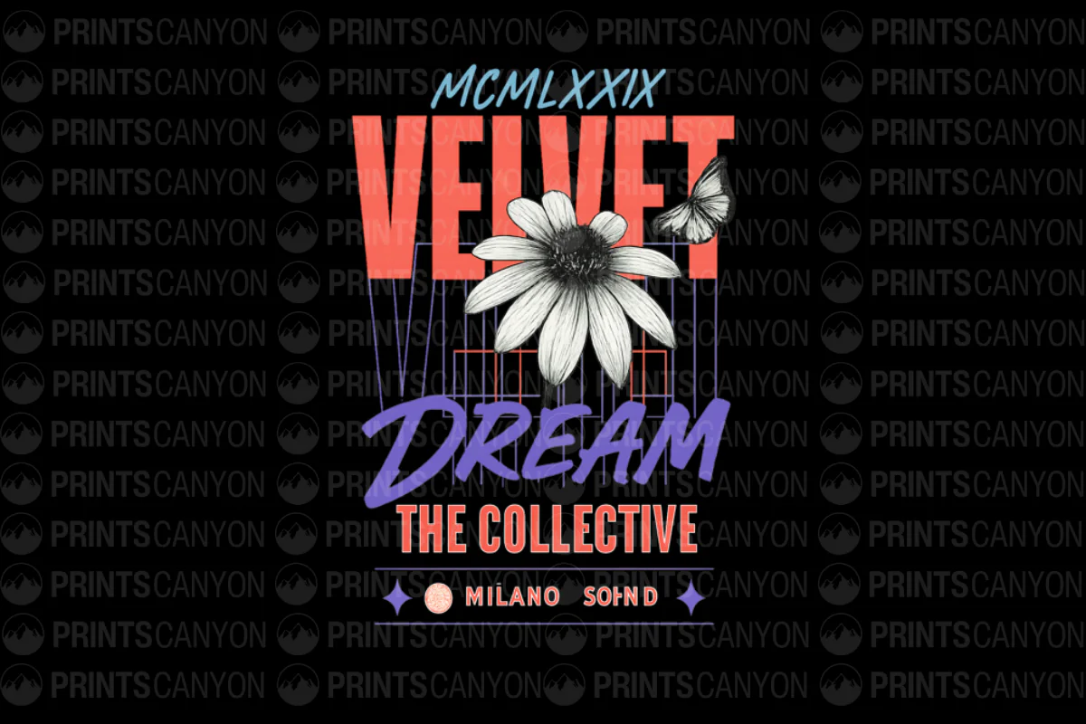 Velvet Dream Collective 1979 Vintage Flower Graphic Tee Milano Sound