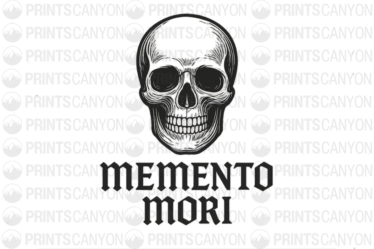 Memento Mori Skull Design for Gothic Aesthetic Fans
