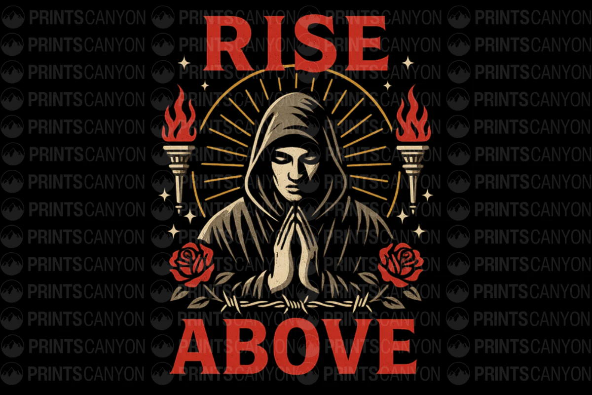 Rise Above Spiritual Design with Prayer and Strength Themes for Empowerment