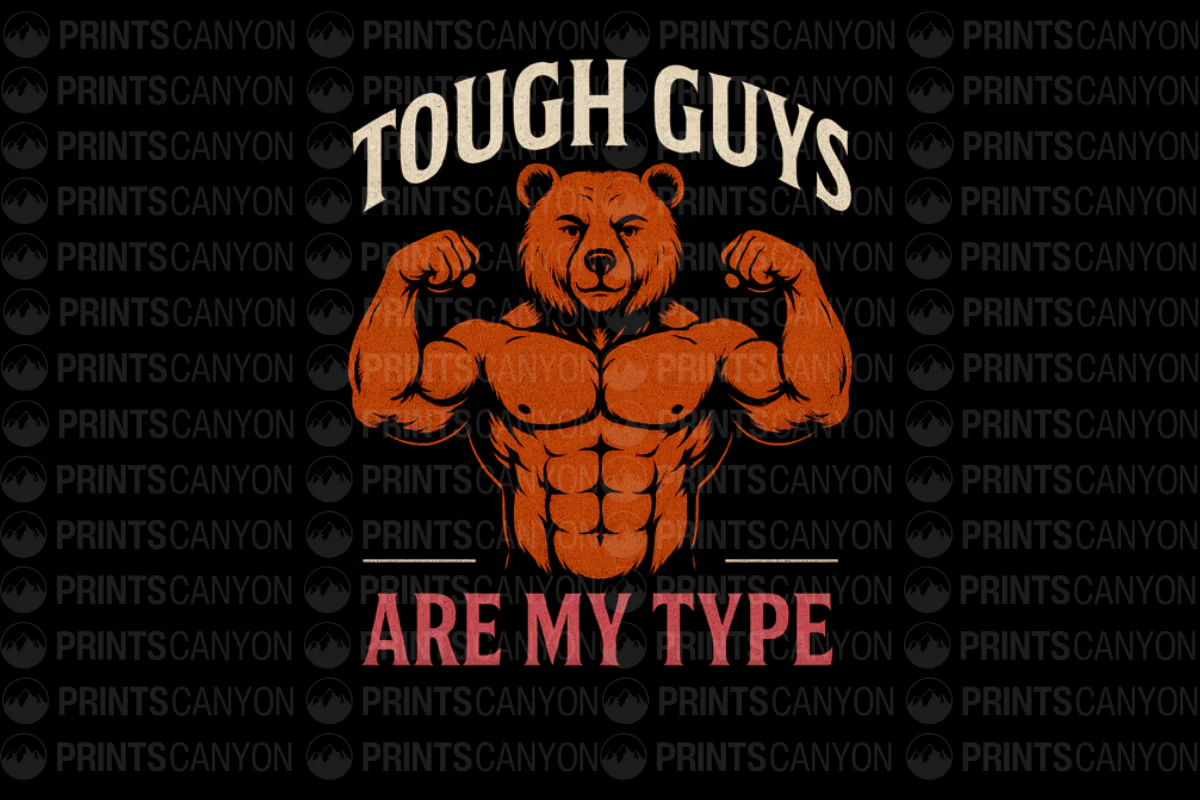 Tough Guys Are My Type Vintage Bear Graphic Tee for Strong and Bold Style Enthusiasts