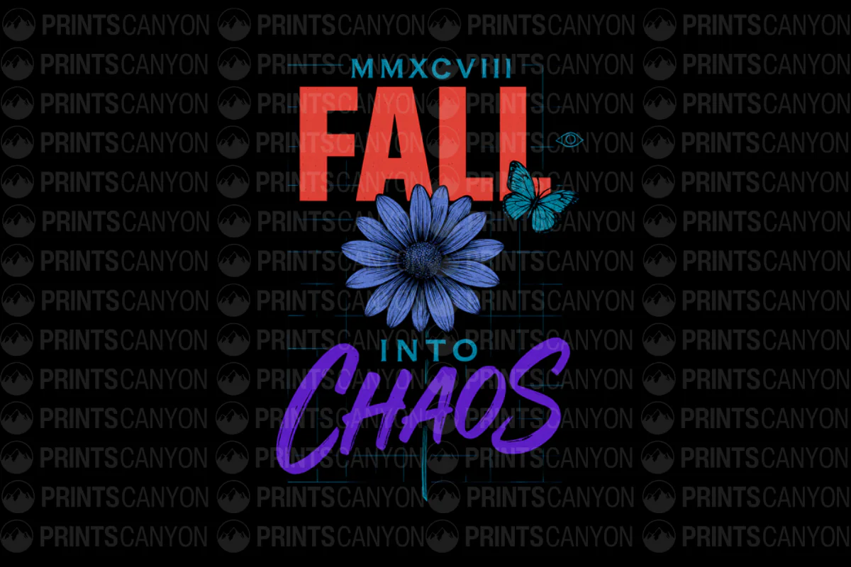 Fall Into Chaos Graphic Tee Design