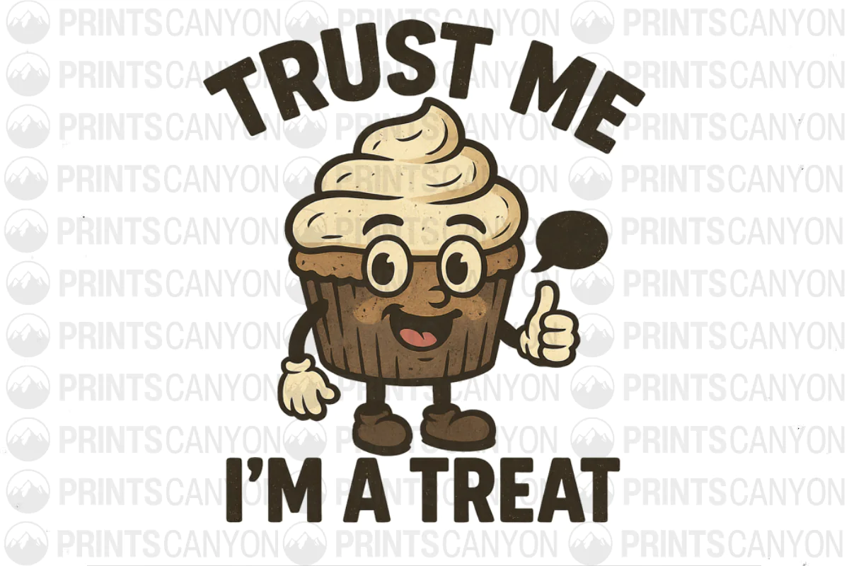 Trust Me I'm a Treat Cute Cupcake Graphic Design T-Shirt