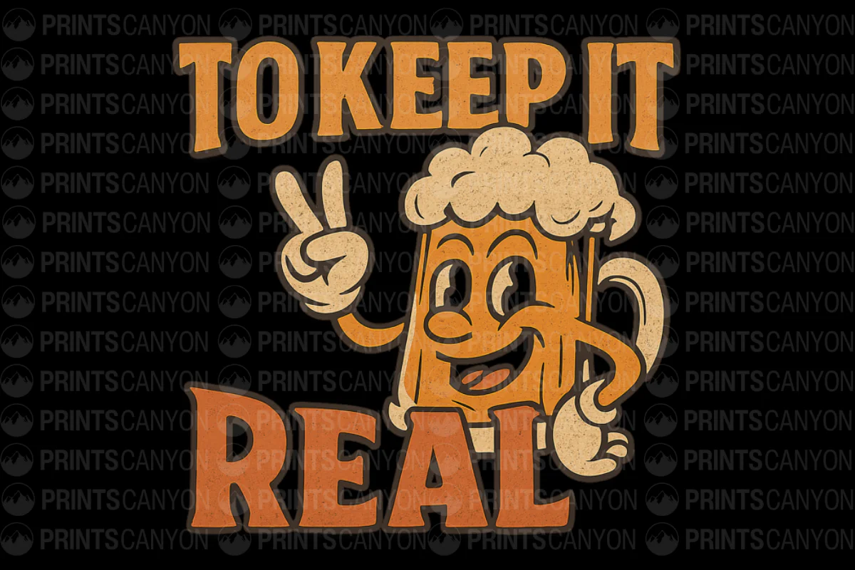 Keep It Real Beer Mug Fun Retro Style Tee for Craft Beer Lovers