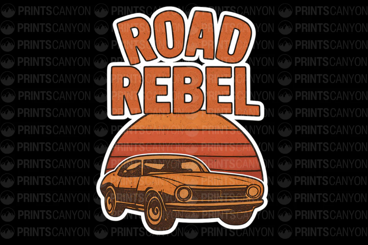 Retro Road Rebel Car Sticker for Adventure Lovers and Vintage Style Enthusiasts