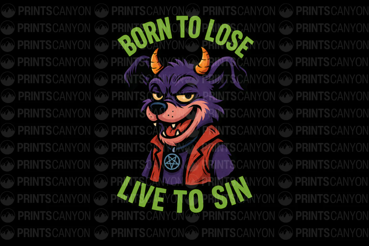 Born to Lose Live to Sin Retro Dog Graphic Tee