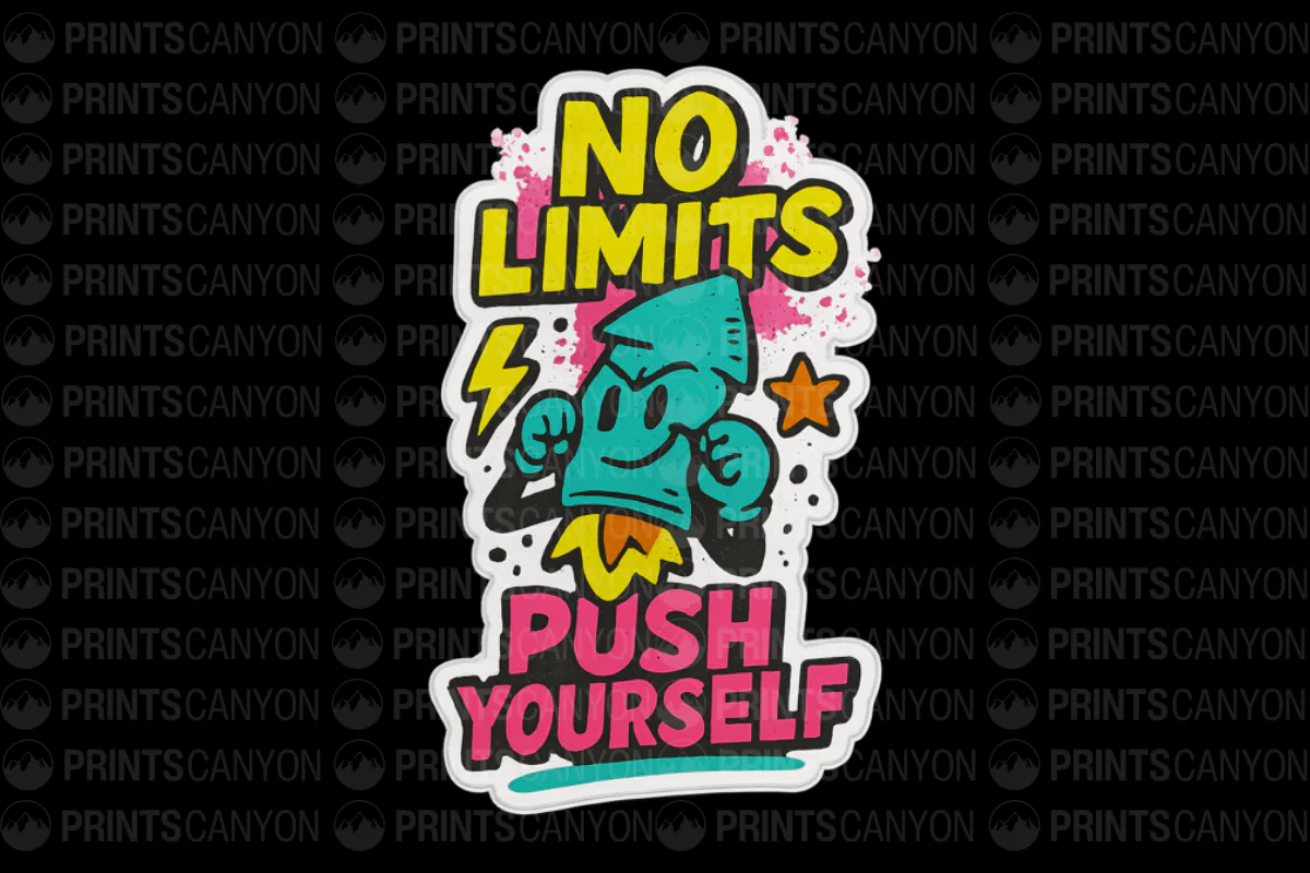 No Limits Motivational Sticker - Push Yourself to Achieve More!