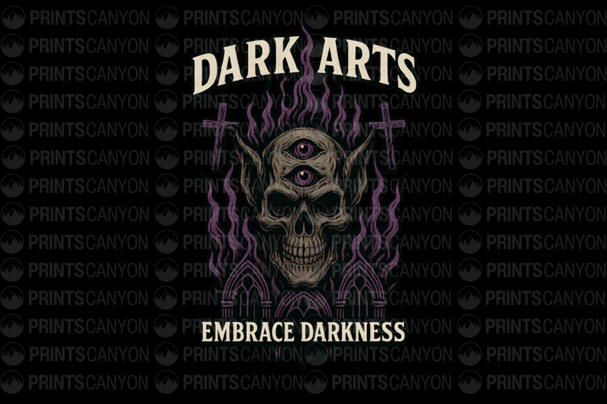 Dark Arts Skull Design Embrace Darkness Graphic Tee