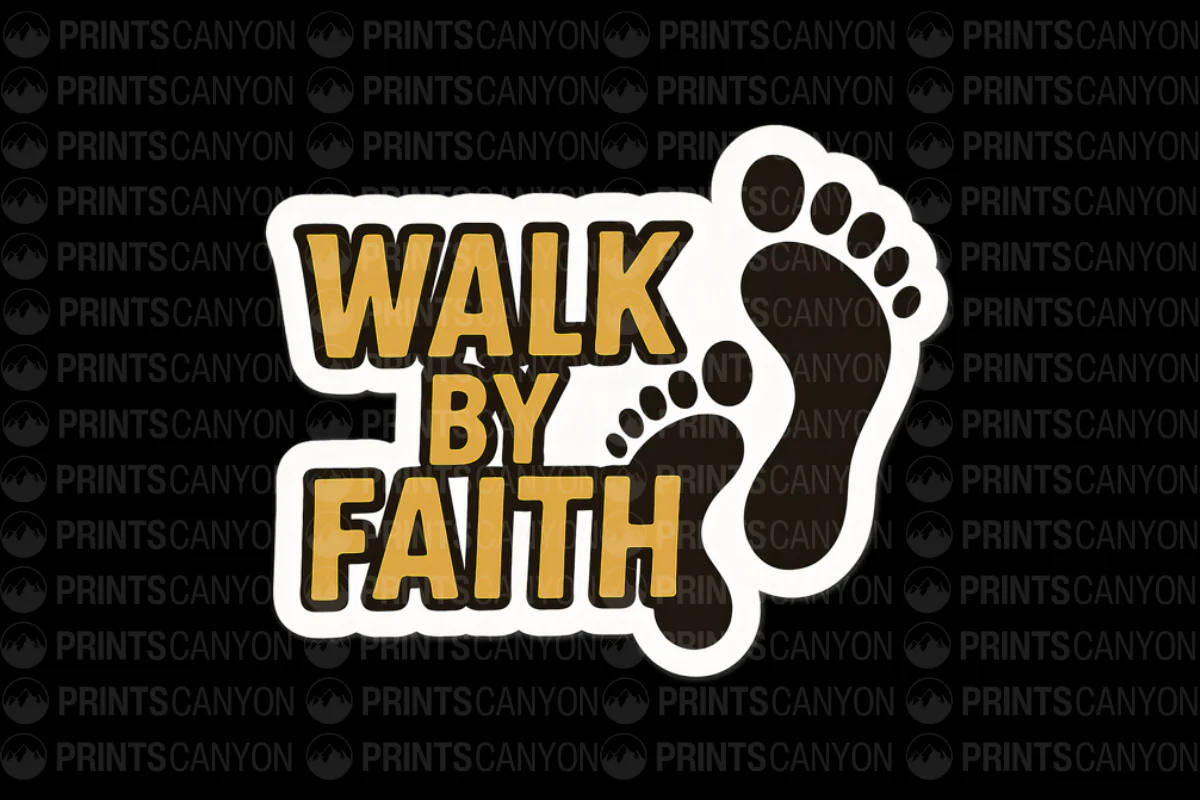 Walk by Faith Inspirational Wall Art Decor Perfect for Home or Office
