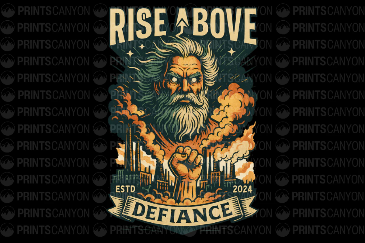 Rise Above Defiance: A Bold Statement Artwork for the Resilient Spirit