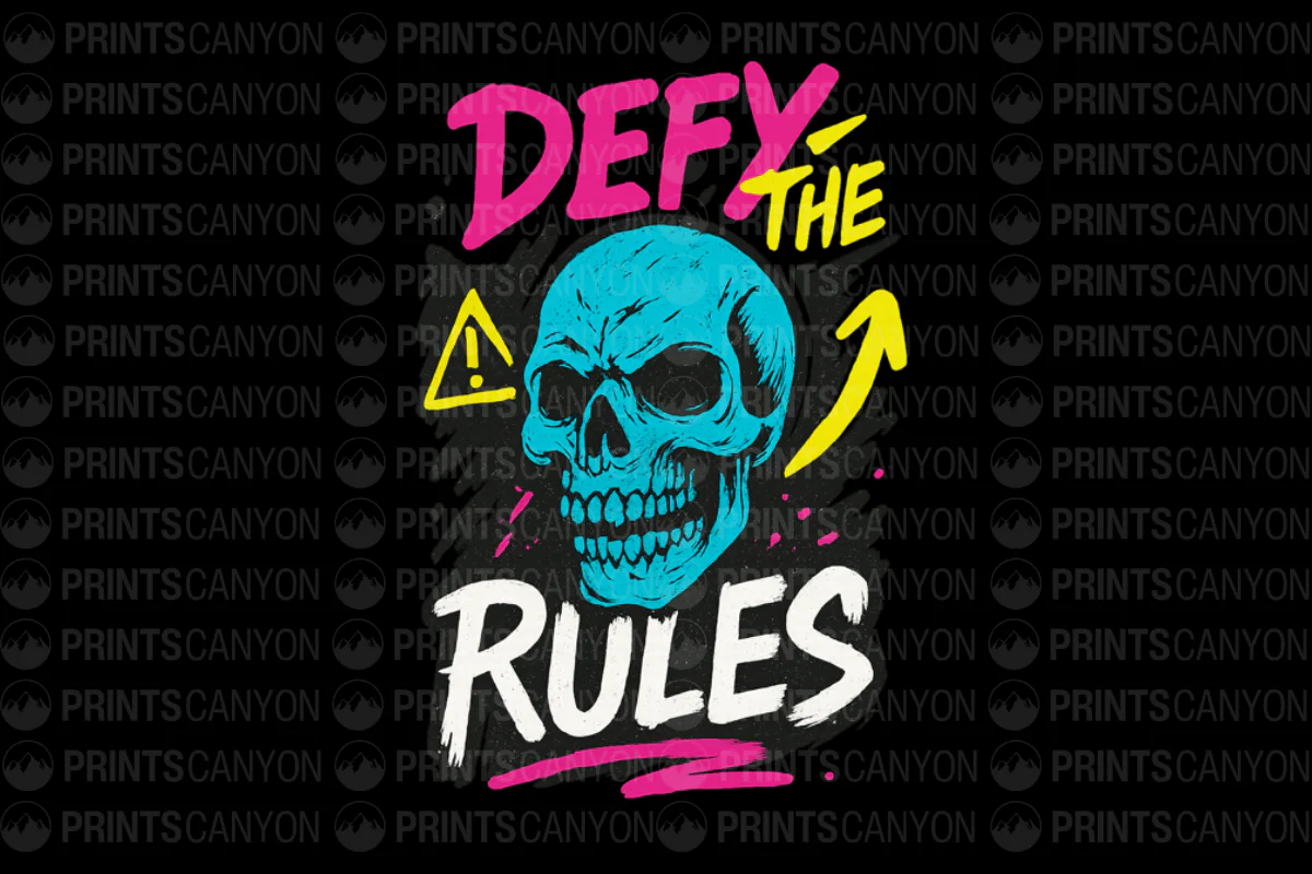 Defy the Rules Skull Graphic T-Shirt for Bold Fashion Statement