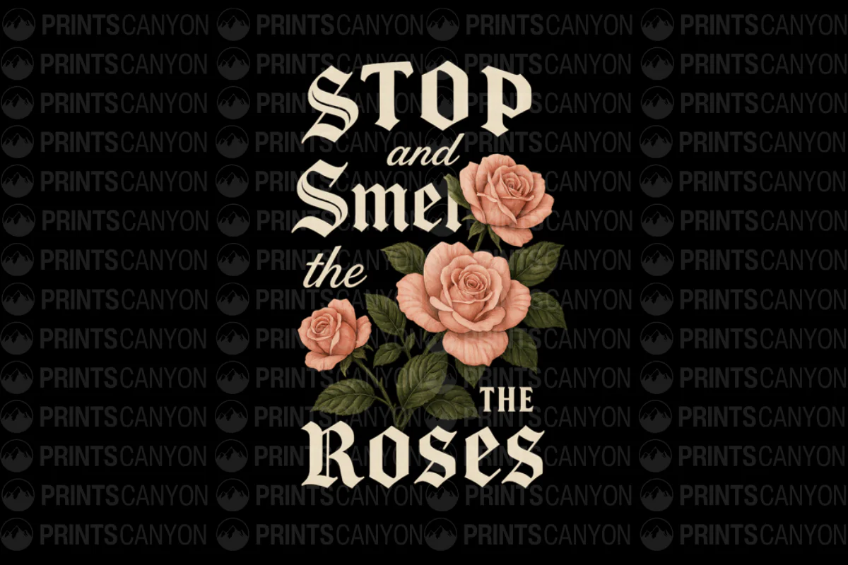 Stop and Smell the Roses Vintage Floral Art Print