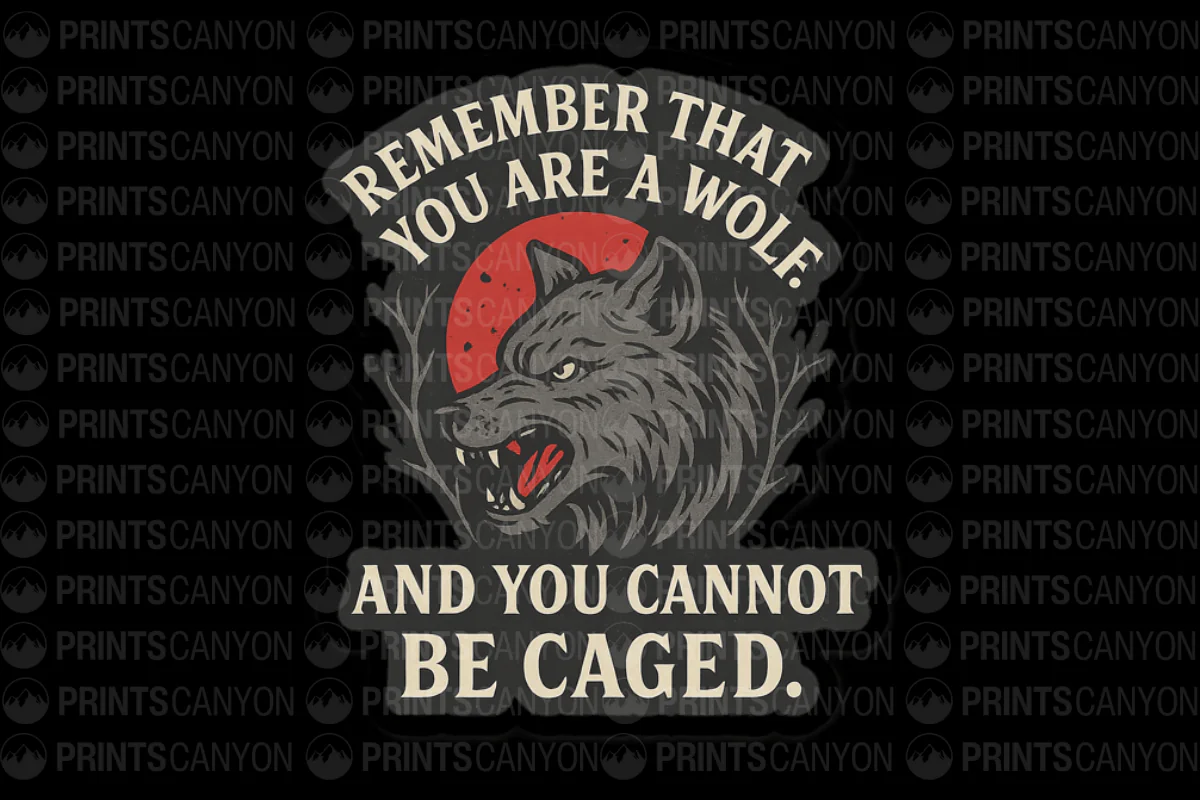 Empowerment Print: Remember You Are a Wolf and Cannot Be Caged