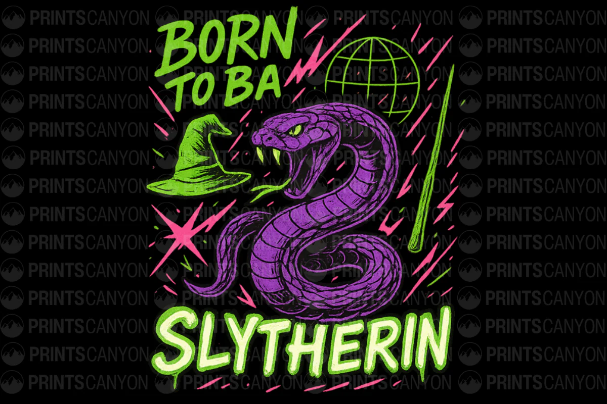 Born to be Slytherin Retro Graphic Tee for House Pride and Wizarding Style