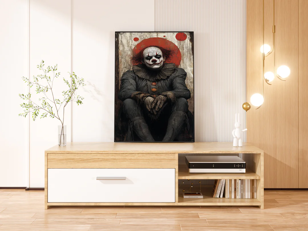 Creepy Clown Art Print for Horror Enthusiasts and Collectors