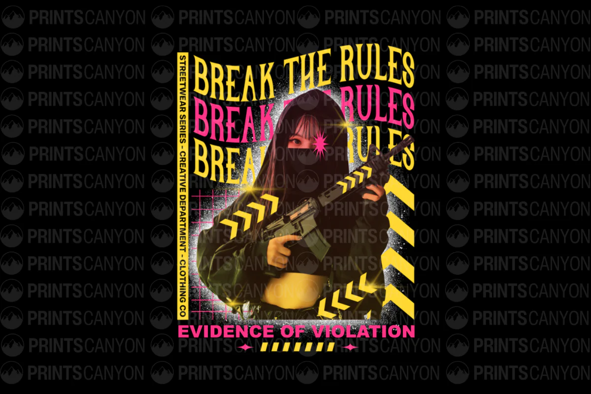 Streetwear Series: Break the Rules Graphic Tee – Evidence of Violation Design