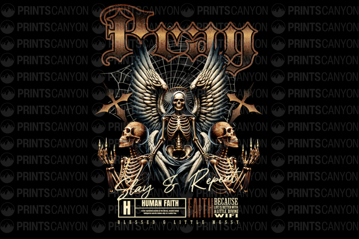 Dark Aesthetic Graphic Tee with Skeletons and Wings for Unique Fashion Enthusiasts