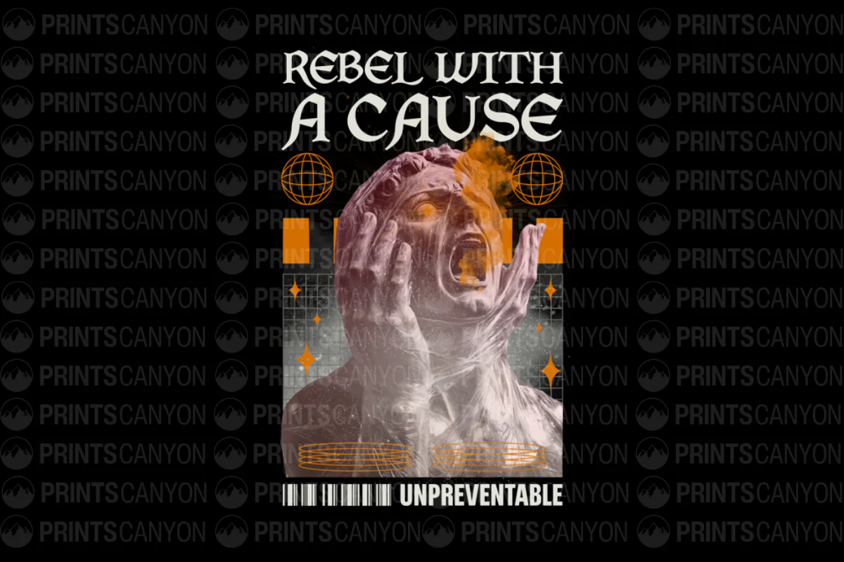 Rebel with a Cause Graphic Art Print for Bold Statement Making