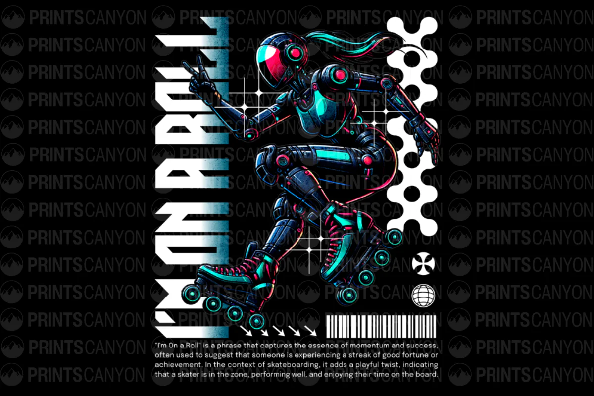 Retro-Futuristic Roller Skater Tee: Embrace the Momentum and Enjoy the Ride!