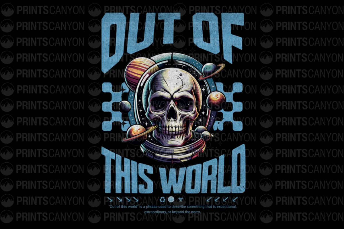 Out of This World Skull Graphic T-Shirt for Space and Horror Enthusiasts