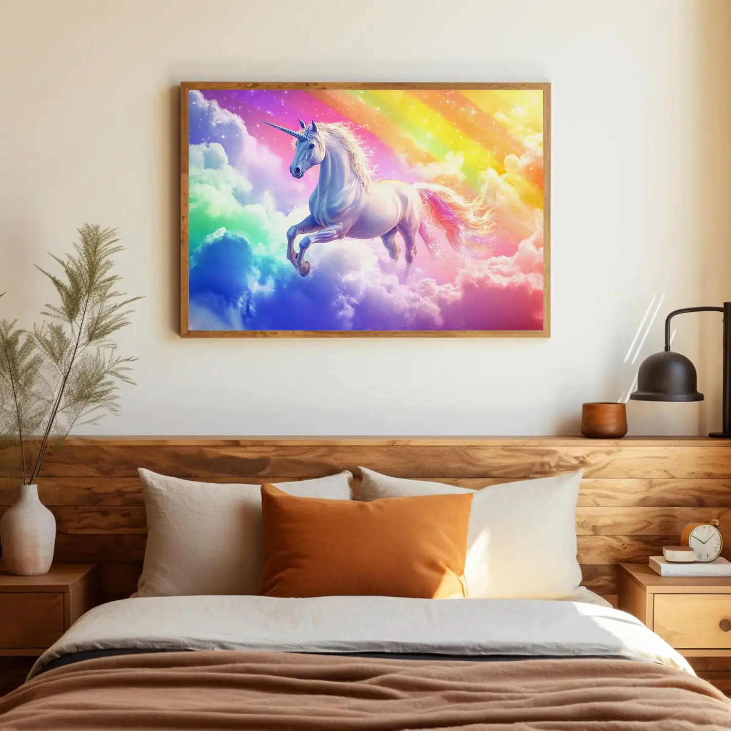 Magical Unicorn Adventure in a Colorful Fantasy Cloudscape