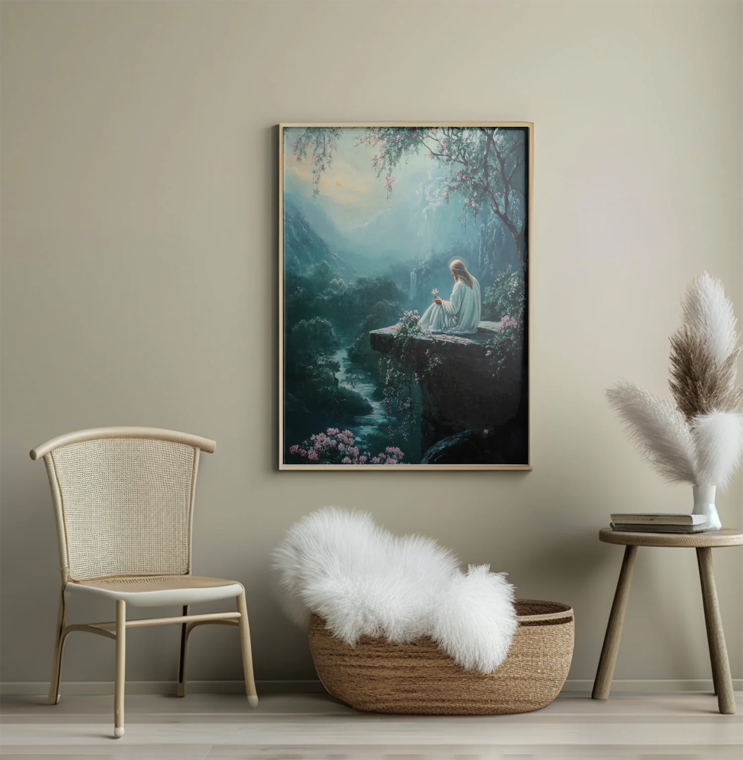 Serene Moments of Reflection in a Lush Fantasy Landscape