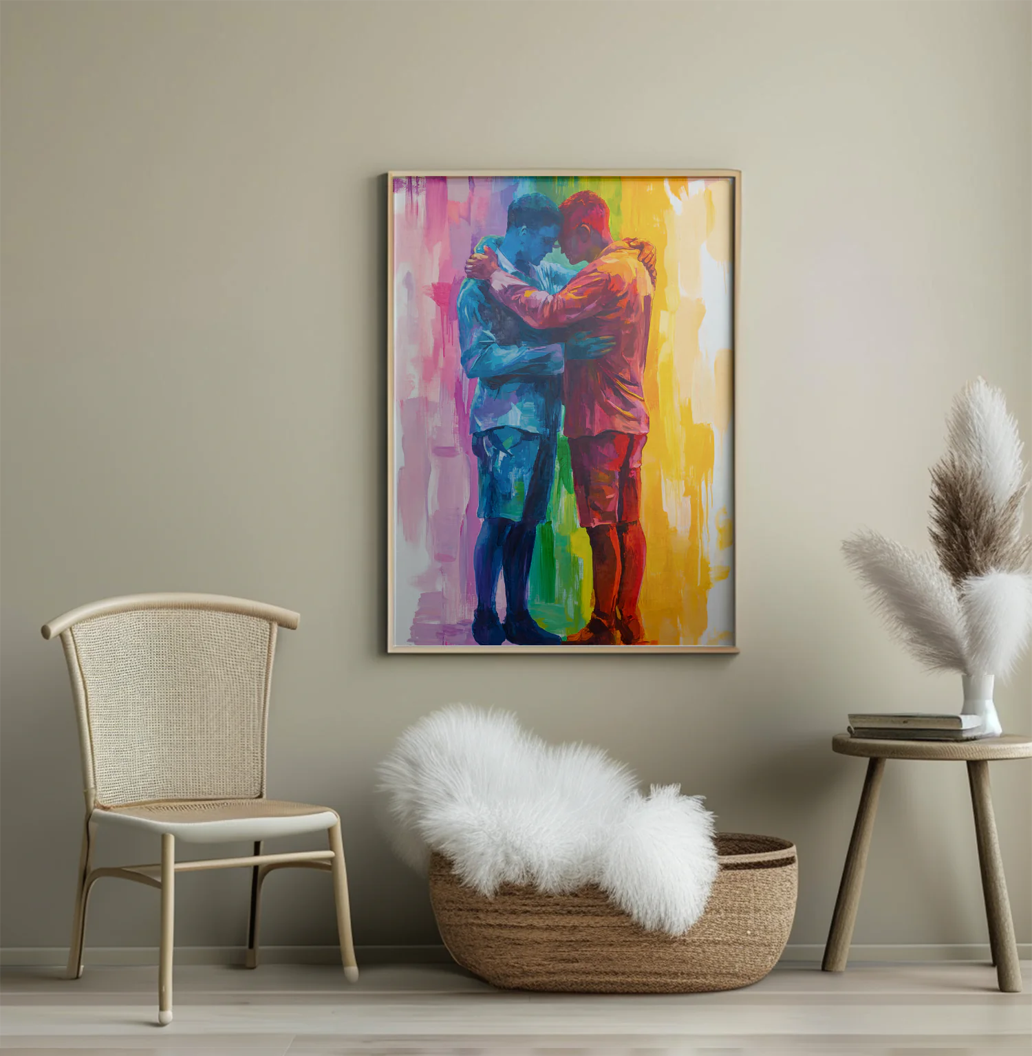 Vibrant Embrace: A Celebration of Love and Unity in Colorful Artistry
