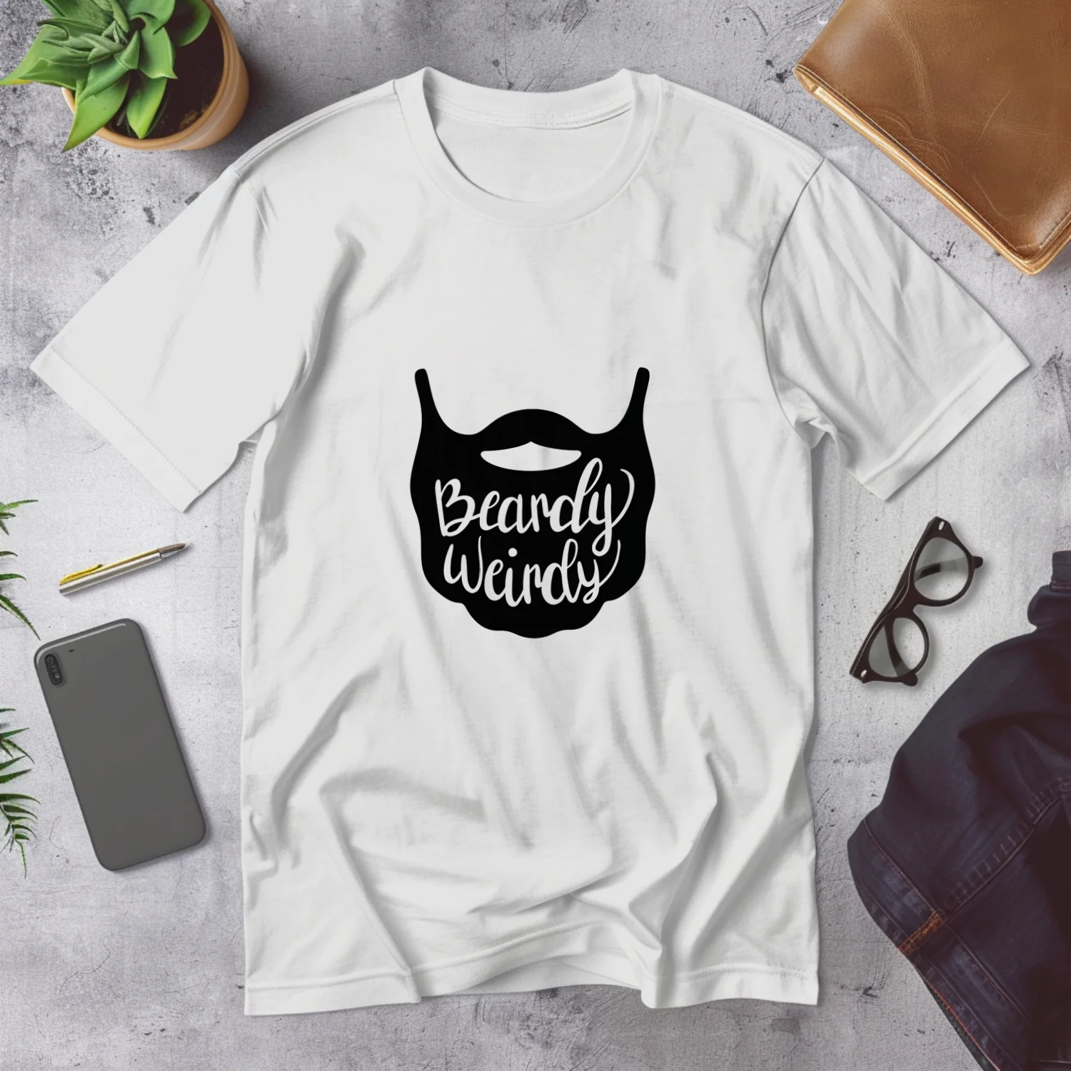 Beardy Weirdy Fun Graphic Tee for Bearded Enthusiasts and Quirky Style Lovers